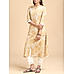 Yellow cotton flax kurti with print