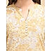 Yellow cotton flax kurti with print