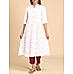 White double cotton kurti with floral print