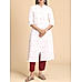 White double cotton kurti with floral print