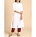 White double cotton kurti with floral print