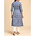 Blue viscose kurti with floral print