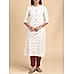 Ivory double cotton kurti with floral print