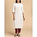 Ivory double cotton kurti with floral print