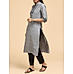 Grey 80's cotton kurti with embroidery