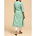 Aqua green modal chanderi kurti with print