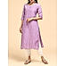 Light purple modal chanderi kurti with embroidery and hand work