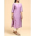 Light purple modal chanderi kurti with embroidery and hand work