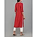 Red viscose plain kurti with embroidery