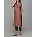 Multi-colour muslin lurex kurti with cording embroidery and matching bottom