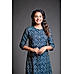 Royal Blue Chanderi Kurti with Foil Print