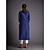 Royal Blue Linen Kurti with Computer Embroidery