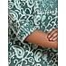 Teal green 60's cotton printed kurti with embroidery and matching bottom