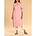 Peach viscose cotton kurti with embroidery