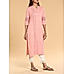 Peach viscose cotton kurti with embroidery