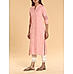 Peach viscose cotton kurti with embroidery