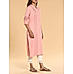 Peach viscose cotton kurti with embroidery