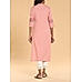 Peach viscose cotton kurti with embroidery