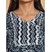 Navy blue 60's cotton printed kurti with embroidery and matching bottom