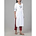 White viscose twill plain kurti with embroidery