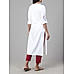 White viscose twill plain kurti with embroidery