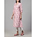 Pink modal chanderi kurti with embroidery