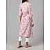 Pink modal chanderi kurti with embroidery