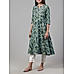 Olive green 60's cotton printed kurti