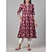 Wine red 60's cotton kurti with embroidery