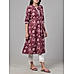 Wine red 60's cotton kurti with embroidery