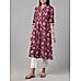 Wine red 60's cotton kurti with embroidery