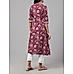 Wine red 60's cotton kurti with embroidery