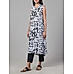 Black and white viscose printed kurthi