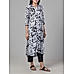 Black and white viscose printed kurthi