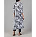 Black and white viscose printed kurthi