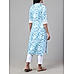 White coton falx printed kurti