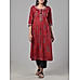 Meroon 60's cotton printed kurti with embroidery