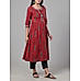 Meroon 60's cotton printed kurti with embroidery