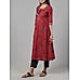 Meroon 60's cotton printed kurti with embroidery