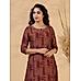 Burnt brown muslin kurti with foil print with sequins embroidery