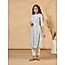 Light blue modal chanderi kurti with floral print