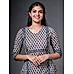 Grey 60's cotton printed kurti with patch detailings