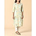 Marigold yellow 60's cotton printed  kurti with embroidery