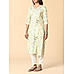 Marigold yellow 60's cotton printed  kurti with embroidery