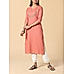 Brick red cotton dobby kurti with embroidery