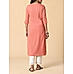 Brick red cotton dobby kurti with embroidery