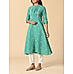 Aqua green cotton dobby kurti with embroidery