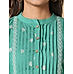 Aqua green cotton dobby kurti with embroidery