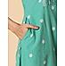 Aqua green cotton dobby kurti with embroidery