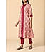 Multi colour cotton printed kurti with embroidery